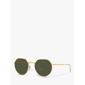 Ray-Ban RB3565 Jack Unisex Metal Hexagonal Sunglasses, Legend Gold/Classic Green - Legend Gold/Classic Green - Male