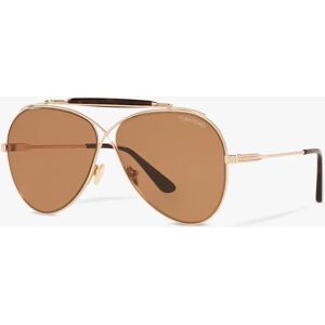 TOM FORD FT0818 Unisex Holden Aviator Sunglasses - Gold/Brown - Male