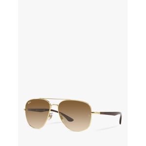 Ray-Ban RB3683 Unisex Square Sunglasses - Gold/Brown Gradient - Female