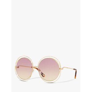 ChloÃ© CH0045S Women's Round Sunglasses - Gold/Pink Gradient - Female