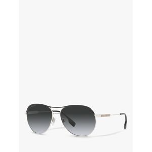 Burberry BE3122 Women's Aviator Sunglasses - Silver/Black - Female