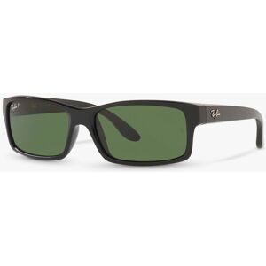 Ray-Ban RB4151 Men's Rectangular Sunglasses, Black/Green - Black/Green - Male