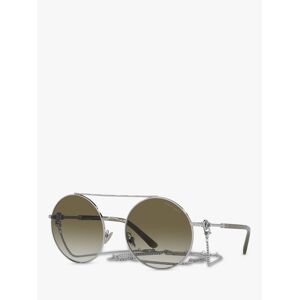 Giorgio Armani Women's Round Sunglasses - Silver/Green Gradient - Female