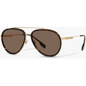 Burberry BE3125 Men's Oliver Aviator Sunglasses, Gold/Brown - Gold - Male