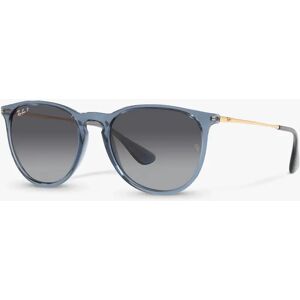 Ray-Ban RB4171 Women's Erika Polarised Oval Sunglasses - Transparent Blue/Grey Gradient - Female