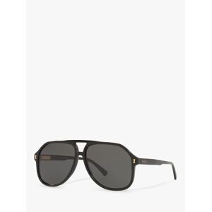 Gucci GG1042S Men's Aviator Sunglasses, Black/Grey - Black/Grey - Male