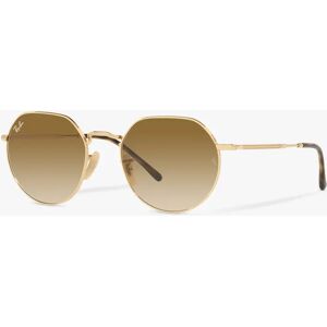 Ray-Ban RB3565 Jack Unisex Metal Hexagonal Sunglasses, Gold/Brown Gradient - Gold/Brown Gradient - Female