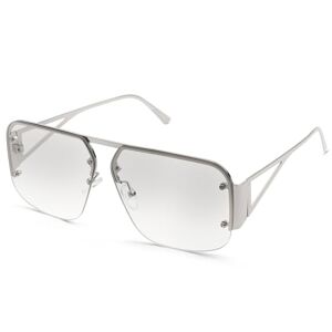 Pro Acme Pilot Sunglasses Women Men Trendy Rimless Frame Retro Square Shades Large Metal Sun Glasses(Silver)