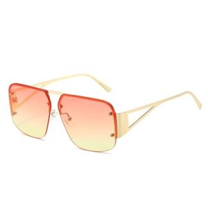 Penkee Rimless Square Sunglasses Men Women Vintage Frameless Sun Glasses For Male Semi-Rimless Eyewear Shades Uv400