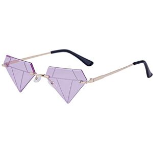 Hdkean Triangle Diamond Shaped Sunglasses Polygon Sunglasses Party Eyewear Women Rimless Sunglasses Frameless Sunglasses Polygon Sunglasses