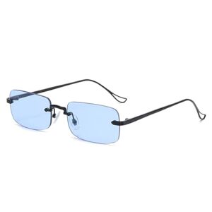 Hches Small Rimless Square Sunglasses Women Men Travel Driving Metal Vintage Sun Glasses Uv400,2,One Size