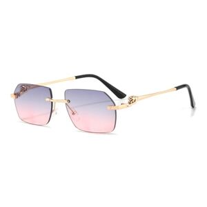 Lvtfco Rimless Rectangle Sunglasses Women Fashion Frameless Square Sun Glasses Female Shades Classic Gradient Color Eyewear Uv400,Grey Gradient Pink