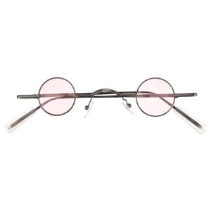 Oatipho Retro Small Round Sunglasses Hippie Sunglasses Beach Eyewear Decorative Party Glasses Creative Eyeglasses (Pink)