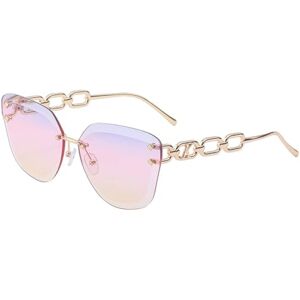 Rimless Cat Eye Sunglasses Women Sun Glasses For Female Metal Chain Sunglass Uv400 Generic219219