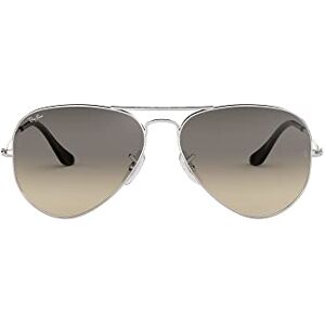 Ray-Ban Men's Aviator Sunglasses, Silver (003/32), 55 mm UK