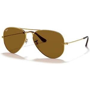 Ray-Ban Men's Aviator Large Metal Aviator Sunglasses, Gold (gold 001/33, Gläser: Crystal Brown)