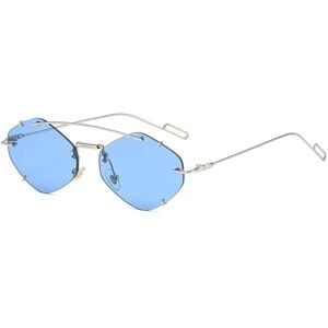 Hmsanase Sunglasses Sunglass Women Men Rimless Square Sunglasses Women Men Retro Sun Glasses Eyewear Shades Silver