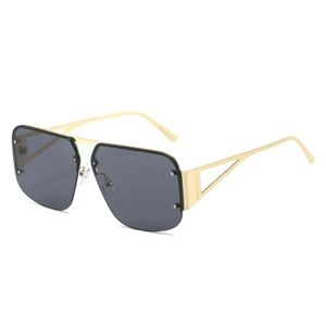 Mutyne Fashion Oversized Rimless Square Sunglasses Women Retro Half Frame Sun Glasses For Men Eyewear,C1,One Size