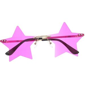 VALICLUD 4 Pairs Party Sunglasses Metallic Sunglasses for Women Pink Sunglasses Bulk Star Shaped Rimless Eyeglasses Ball Gown Prom Dress Ball Gowns Miss Purple Christmas Props Copper Alloy