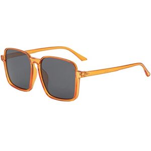 Tdeok Men Women Polarised Sunglasses Fashion Protection Classic Sunglasses With Round Frame Men'S Glasses Without Prescription, Orange, One Size