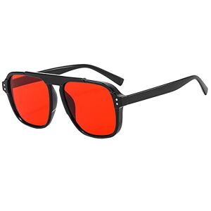 Lzpcarra Men Women Polarised Sunglasses Fashion Protection Classic Sunglasses With Round Frame Glasses Pincer, Red, One Size