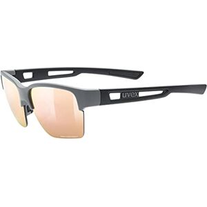 uvex Sportstyle 805 CV - Outdoor Glasses for Men and Women - Contrast Enhancing - Mirrored Lenses - Rhino Black Matt/Champagner - One Size