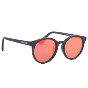 Rewave Recycled Ocean Plastic Sunglasses 100% Polarised Uv400 Protected Mens & Women Sustainable Fashion & Sports (Black Round Frame - Red Mirror)