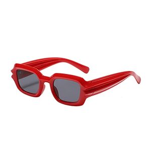Generisch Rectangular Sunglasses For Women Men Retro Fashion Street Sunglasses Outdoor Unisex Polarised Sunglasses Lightweight Retro Square Frame Sunglasses 90'S For Women Men 2022 Glasses, Red, One Size