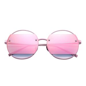 Tonbe Sumglasses Sunglasses Trendy Hollow Round Frame Sunglasses Women'S Nylon Anti-Ultraviolet Sunglasses Sunglases(Pink)
