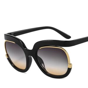 Sibeg Oversize Half Frame Sunglasses For Women 2024 New Square Big Frame Ladies Shades Luxury Black Sun Glasses Female Uv400(Color:Yellow)