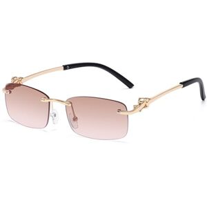 Generic Vintage Rimless Rectangle Sunglasses Women Retro Metal Small Square Sun Glasses Female Rectangular Sunglass For Men 717