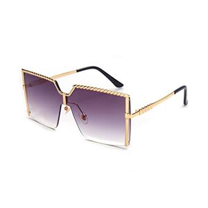 Oushiun Fashion Ladies Metal Alloy Half Frame 100% Uv Protection Sun Glasses Large Oversized Shades Gradient Womens Sunglasses Eyewear(Gradient Gray)