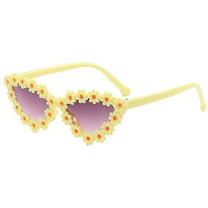 Srtumey Daisy Sunglasses Cat Eye Sunglasses for Toddler Baby Girls Sunglasses Daisy Floral Eyewear Glasses Sunflower Glasses Sunglasses Yellow