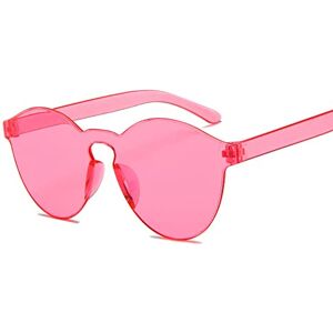 Gsauu Thick Rimless Sunglasses For Women 2024 New Ocean Color Lens Sun Glasses Female Sexy Lady Transparent Shades UV400(Color:Pink)