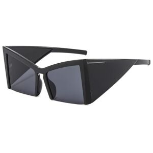 Hches Half-Frame Square Sunglasses Women Men Travel Male Big Shades Female Oversize Sun Glasses Uv400,Black,One Size