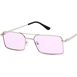 Sibeg Vintage 2024 New Sunglasses Rimless Frameless Rectangle Shades Eyeglass Gradient Uv400 Summer Traveling Sun Glasses For Women(Color:Pink)