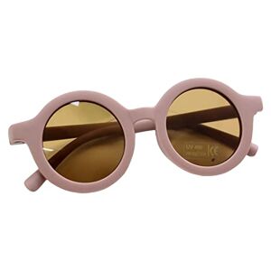 Folpus Retro Kids Sunglasses Cute Round Toddler Glasses For Toddler Infant Beach, Purple, 13cmx12.5cmx5cm