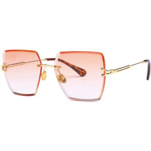 Agrieve Classic Women Rimless Square Sunglasses Fashion Gradient Shades Uv400,Orange Gradient,One Size