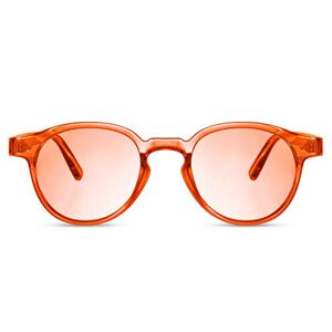 53909 Cheapass Sunglasses Round Popular Orange Neon Frame with Orange Lenses for Men and Women