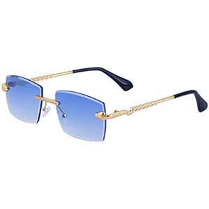 SELiLe Women Shield Sunglasses Rimless Sunglasses Snake Temple Square Sunglasses Frameless Uv Sunglasses Anti-Glare Sunglasses Snake-Shaped Temple Sunglasses