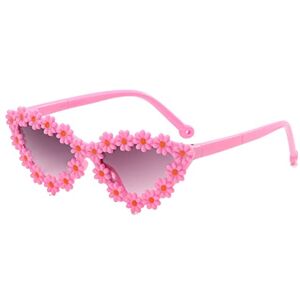 Srtumey Daisy Sunglasses Cat Eye Sunglasses for Toddler Baby Girls Sunglasses Daisy Floral Eyewear Glasses Sunflower Glasses Sunglasses Pink