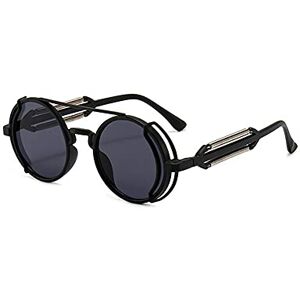 Chun Steampunk Sunglasses Retro Round Glasses UV400 Protection Vintage Polarized Eyewear for Women Men