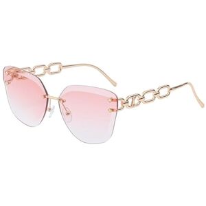 Rimless Cat Eye Sunglasses Women Sun Glasses For Female Metal Chain Sunglass Uv400 Generic306306