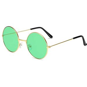 Gsauu 2024 New Round Frame Sunglasses Women Vintage Shades Sweet Pink Sun Glasses For Men Fashion Punk Glasses(Color:Green)