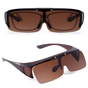 Siphew Fit Over Sunglasses Polarised For Men, Clip Over Glasses Sunglasses With Flip Up Lens Cat3 Uv400 Protection