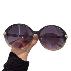 Yimaiszq Sunglasses Mens Round Frame Sunglasses Gradient Colorful Women Female Eyewear Shades For Ladies-Black Tea-Grey