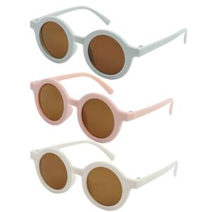 Behahai 3pcs Kids Sunglasses Round Sunglasses Colorful Glasses Baby Sunglasses Children Sunglasses Retro Uv 400 For Girls Boys Toddlers Outdoor Sport Beach Party Photo Props Beach Party Pink White Blue