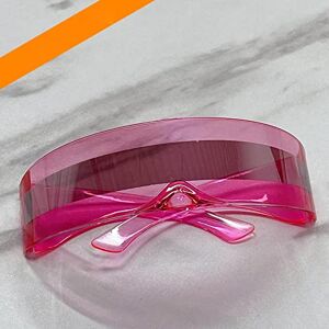 CSRP Y2k Future Warrior Rimless Women Sunglasses Science Fiction Men Sunglass Cyberpunk UV Protection Eyewear Gothic Party Glasses-Pink-Silver