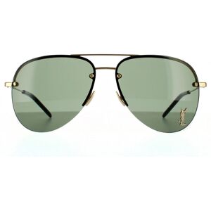 Saint Laurent Aviator Gold Green Sunglasses