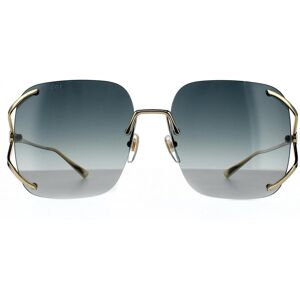 Gucci Square Gold Grey Gradient Sunglasses